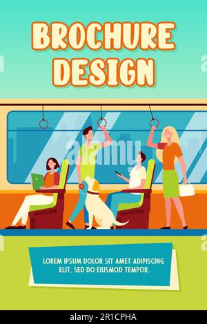People riding subway train Stock Vector