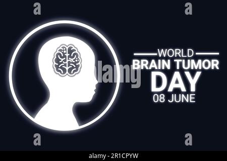 Vector illustration of background for World Brain Tumor Day with human head silhouette. for banner, poster, flyer Stock Vector
