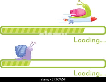Fast cartoon snails. Business concept characters of competitive quick ...