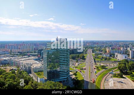 Bratislava Slovakia - September 03, 2019: View from UFO Observation Deck to Panonska road Stock Photo