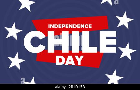 Chile Independence Day. Happy national holiday Fiestas Patrias. Freedom day. Celebrate in September 18. Chile flag. Patriotic design. Vector poster Stock Vector