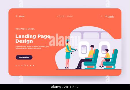 Flight attendant explaining safety instructions Stock Vector