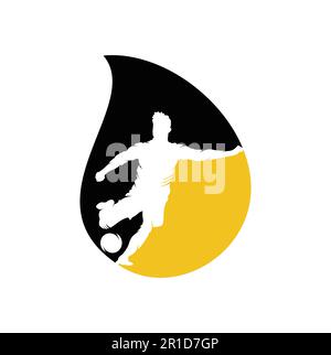 Soccer and Football Player logo design. Dribbling ball logo vector icon design. Stock Vector
