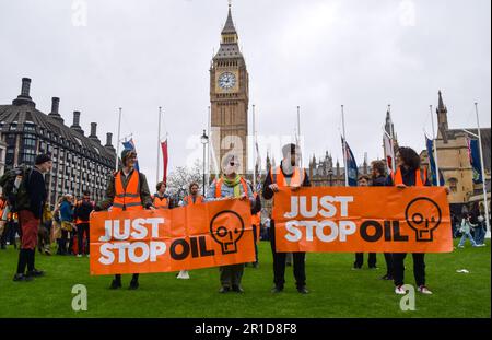 London, England, UK. 13th May, 2023. Just Stop Oil activists continue their daily slow march in Westminster, demanding that the government stops issuing new fossil fuel licences. (Credit Image: © Vuk Valcic/ZUMA Press Wire) EDITORIAL USAGE ONLY! Not for Commercial USAGE! Credit: ZUMA Press, Inc./Alamy Live News Stock Photo