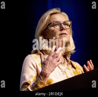 AMSTERDAM - Sigrid Kaag during the 117th party congress of D66 in the Amsterdam RAI. ANP KOEN VAN WEEL netherlands out - belgium out Stock Photo