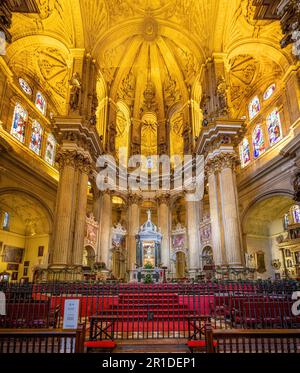 Main Chapel of Malaga Cathedral - Malaga, Andalusia, Spain Stock Photo