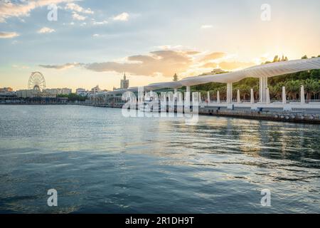 Paseo del Muelle Uno - Malaga, Andalusia, Spain Stock Photo