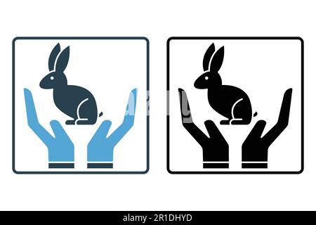 Rabbit Icon. Solid icon style. icon related to pet care. Simple vector design editable Stock Vector