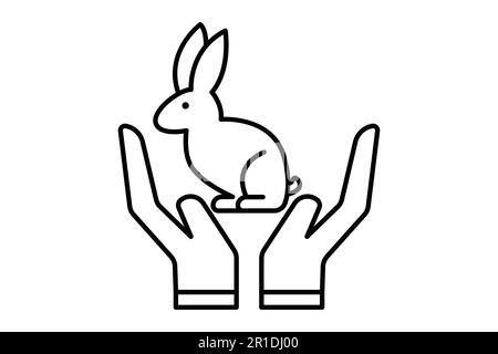 Rabbit Icon. Line icon style. icon related to pet care. Simple vector design editable Stock Vector