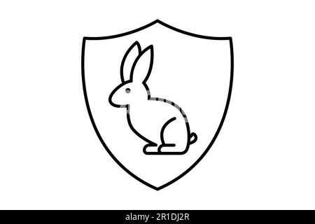 Animal health insurance icon. Line icon style. Pet protection. rabbit icon illustration. Simple vector design editable Stock Vector