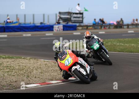 Antrim, Northern Ireland, UK. 13th May 2023: fonaCAB Nicholl OilsNorth West 200, Portrush, Antrim, Northern Ireland: North West 200 Race Day 2023: Richard Cooper (Kawasaki - KMR Kawasaki) takes his second win in the SuperTwin category Credit: Action Plus Sports Images/Alamy Live News Stock Photo