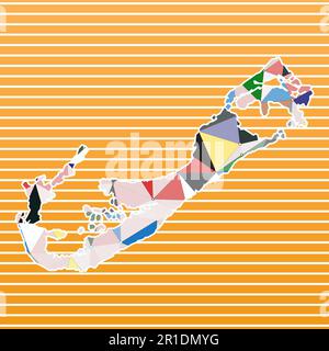 Bermuda vector illustration. Bermuda design on gradient stripes background. Technology, internet, network, telecommunication concept. Stock Vector
