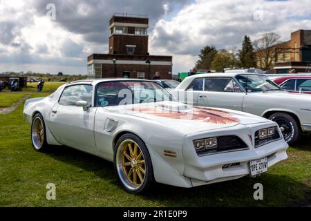 1979 Pontiac Firebird ‘OPE 271W’ on display at the April Scramble held at the Bicester Heritage centre on the 23 April 2023. Stock Photo