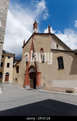 The Collegiate church of Saint Ursus, Aosta City, Aosta Valley, NW Italy Stock Photo