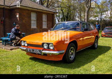 1972 Reliant Scimitar GTE, on display at the April Scramble held at the Bicester Heritage centre on the 23 April 2023. Stock Photo