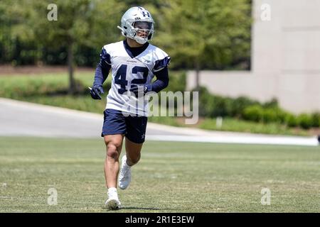 Dallas Cowboys sixth-round draft pick cornerback Eric Scott (37), undrafted free  agent defensive back D'Angelo Mandell (38), undrafted free agent defensive  end Tyrus Wheat (91) and third-round draft pick linebacker DeMarvion  Overshown