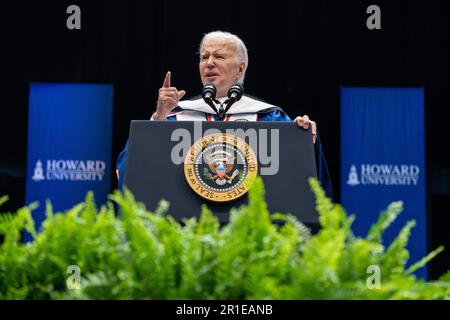 Washington DC, USA. 13th May, 2023. United States President Joe Biden delivers the Howard University Commencement Address at the Capital One Arena in Washington, DC, USA, 13 May 2023.Credit: Shawn Thew/Pool via CNP/MediaPunch Credit: MediaPunch Inc/Alamy Live News Stock Photo