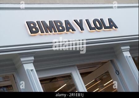 Bimba y Lola shop sign in the city centre of Santander Cantabria