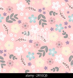 Simple seamless pattern with flowers Stock Vector