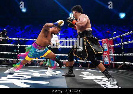 Anthony Taylor (left) and Salt Papi in action in the Cruiserweight bout at the OVO Arena Wembley, London. Picture date: Saturday May 13, 2023. Stock Photo