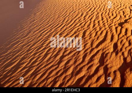 close up of a waves of sand makes by the wind of the desert Stock Photo