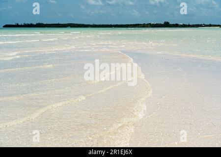 Beautiful Sandbar on the Spanish Wells in the Bahamas Stock Photo