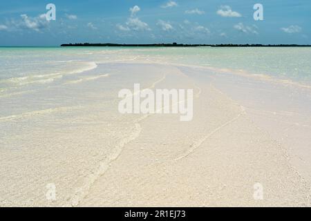 Beautiful Sandbar on the Spanish Wells in the Bahamas Stock Photo