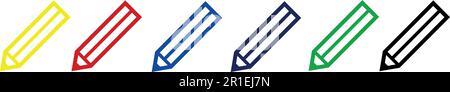 Pencil flat multicolor icon. Single high quality outline symbol of graduation for web design or mobile app ans websafe colours. Thin line signs of edu Stock Vector