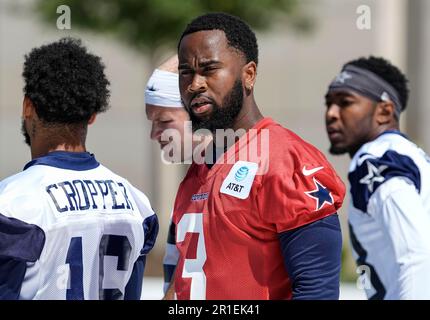 Dallas Cowboys sixth-round draft pick cornerback Eric Scott (37), undrafted free  agent defensive back D'Angelo Mandell (38), undrafted free agent defensive  end Tyrus Wheat (91) and third-round draft pick linebacker DeMarvion  Overshown