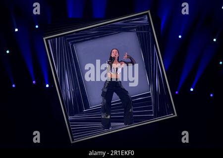 Israel entrant Noa Kirel during the grand final for the Eurovision Song