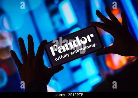 Brazil. 13th May, 2023. In this photo illustration, the Fandor logo is displayed on a smartphone screen. (Credit Image: © Rafael Henrique/SOPA Images via ZUMA Press Wire) EDITORIAL USAGE ONLY! Not for Commercial USAGE! Stock Photo