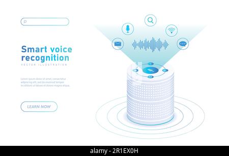 Smart voice recognition white Stock Vector