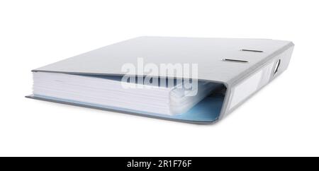 One grey office folder isolated on white Stock Photo