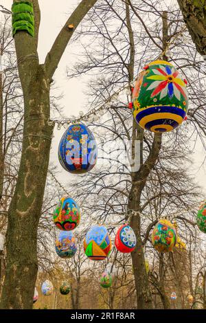 Eastern Europe,Ukraine, Kiev, Kyiv. Easter egg exhibition at Sophia Square. Stock Photo