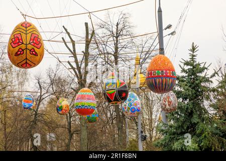 Eastern Europe,Ukraine, Kiev, Kyiv. Easter egg exhibition at Sophia Square. Stock Photo