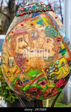 Eastern Europe,Ukraine, Kiev, Kyiv. Easter egg exhibition at Sophia Square. Editorial Use Only. April 12, 2018. Stock Photo