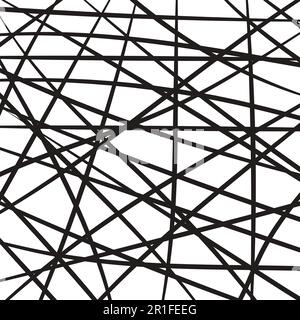 intersecting lines stripes, random grid, thickets of branches, vector Modern stylish pattern mesh. Repeating abstract background Stock Vector