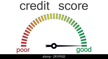 Credit score gauge credit request Stock Vector