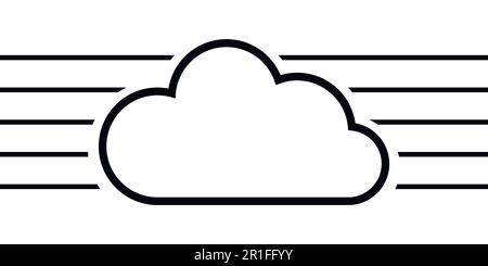 Cloud cloudy template create a logo for a cloud data repository, the vector template Stock Vector