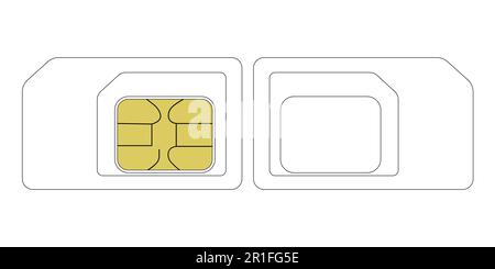 size SIM card template Stock Vector