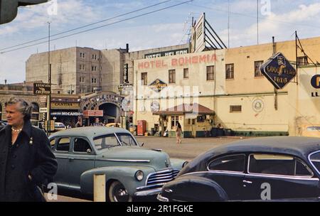 Street scene in downtown Tijuana Mexico ca. 1955-1959 Stock Photo