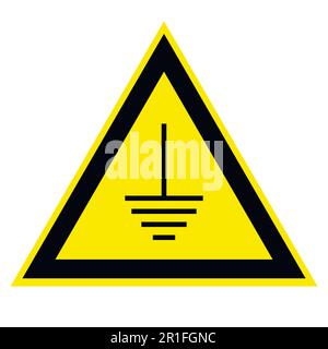 triangular sign grounding electrical equipment Stock Vector