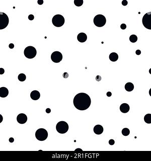 Vector seamless black and white circle background craters of the moon Stock Vector