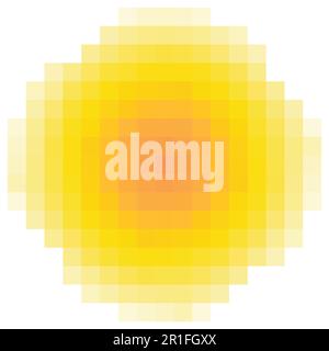 pixel sun element background logo, vector logo of the pixel sun Stock Vector