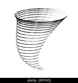 Icon cyclone tornadoes in the linear flat style. vector illustration Stock Vector