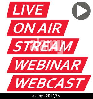 Set of icons banners for streaming live Internet Stock Vector