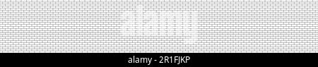 Panorama black and white structural brick seamless wall Stock Vector