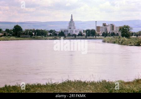 Mormon Temple in Idaho Falls, Idaho ca. 1964 Stock Photo