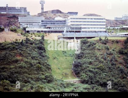 Aerial view of Hong Kong University ca. 1973 Stock Photo