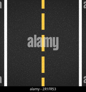 Asphalt road with markings, vector eps10 illustration Stock Vector